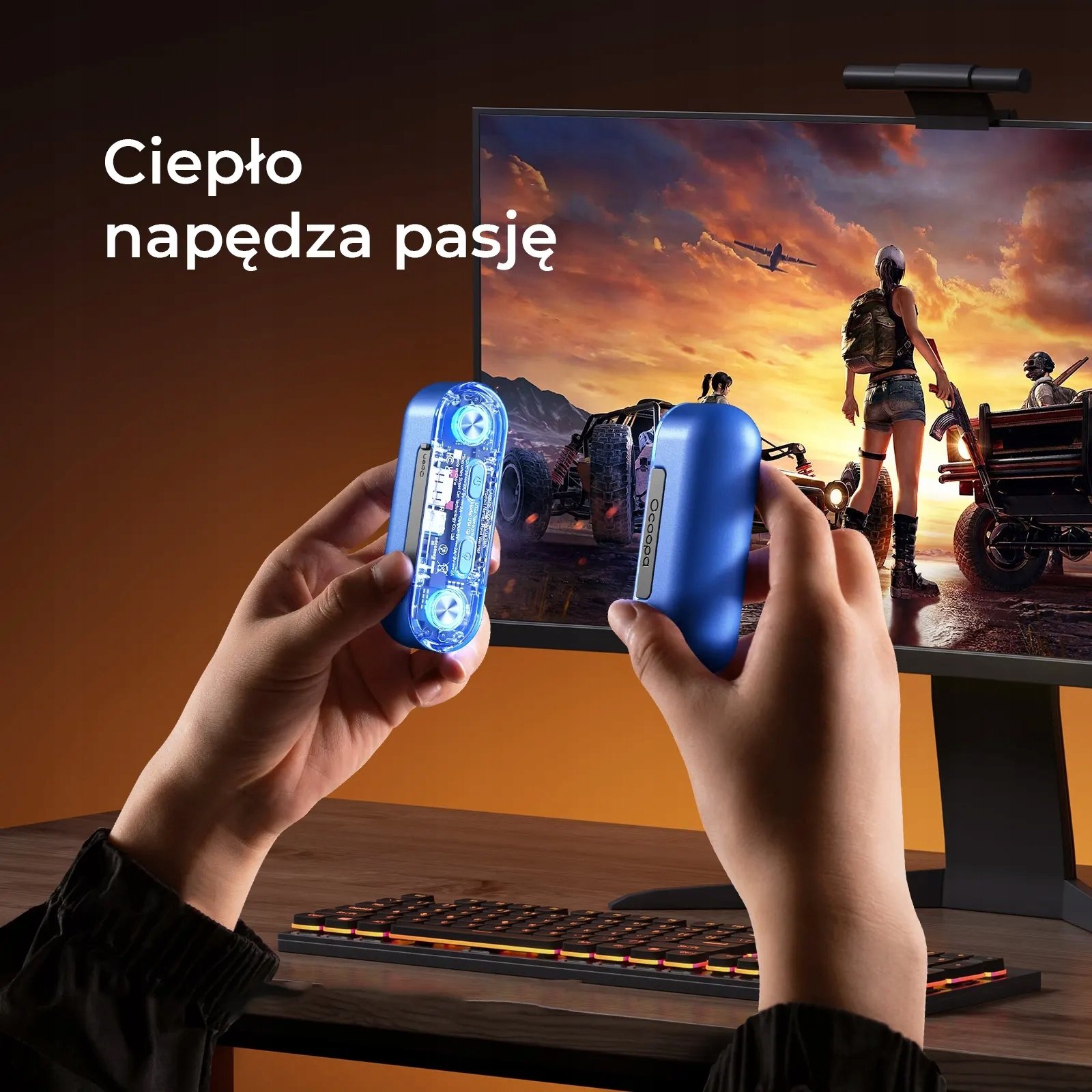 Ngrohës duarsh dhe power bank Ocoopa UT2s GamerPro, 2x 5000 mAh, 18 W, i kuq