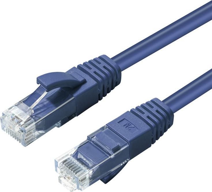 Kabllo rrjeti Microconnect CAT6A UTP, 0.3m, 10 Gbit, blu