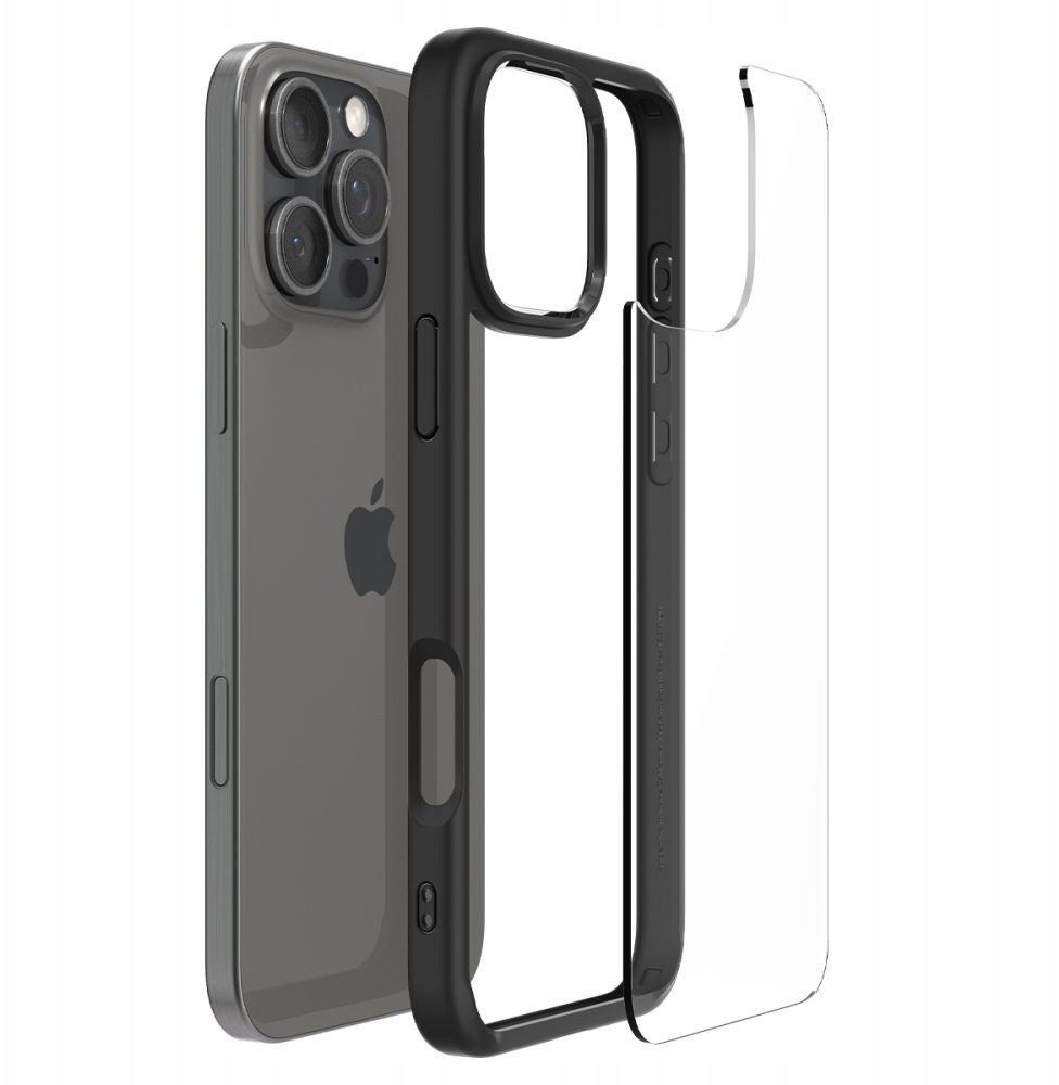 Mbulesë telefoni Spigen Ultra Hybrid MagSafe për iPhone 17 Air, transparente, e zezë matte