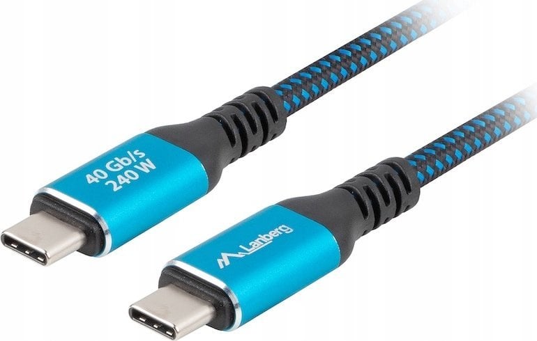 Kabllo USB Lanberg CA-CMCM-45CU-0020-BK, USB 4.0, 2m, 240W, e zezë