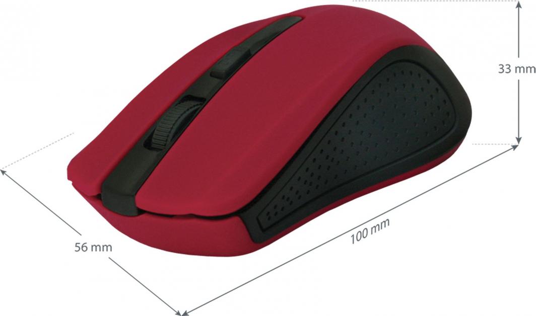 Maus Defender Accura, wireless, USB, i zi dhe i kuq