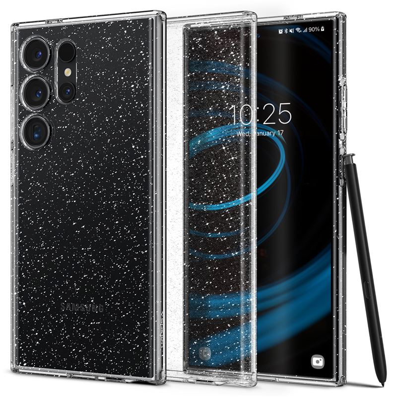 Mbështjellës për Samsung Galaxy S24 Ultra Spigen Liquid Crystal Glitter, transparent