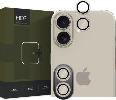 Mbrojtëse kamere Hofi Camring Pro+, për iPhone 16 16 Plus, xham alumini, transparente