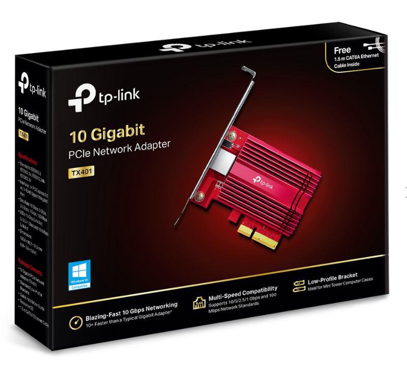 Adapter rrjeti TP-Link TX401 V1, 10Gbps, PCI Express, i bardhë