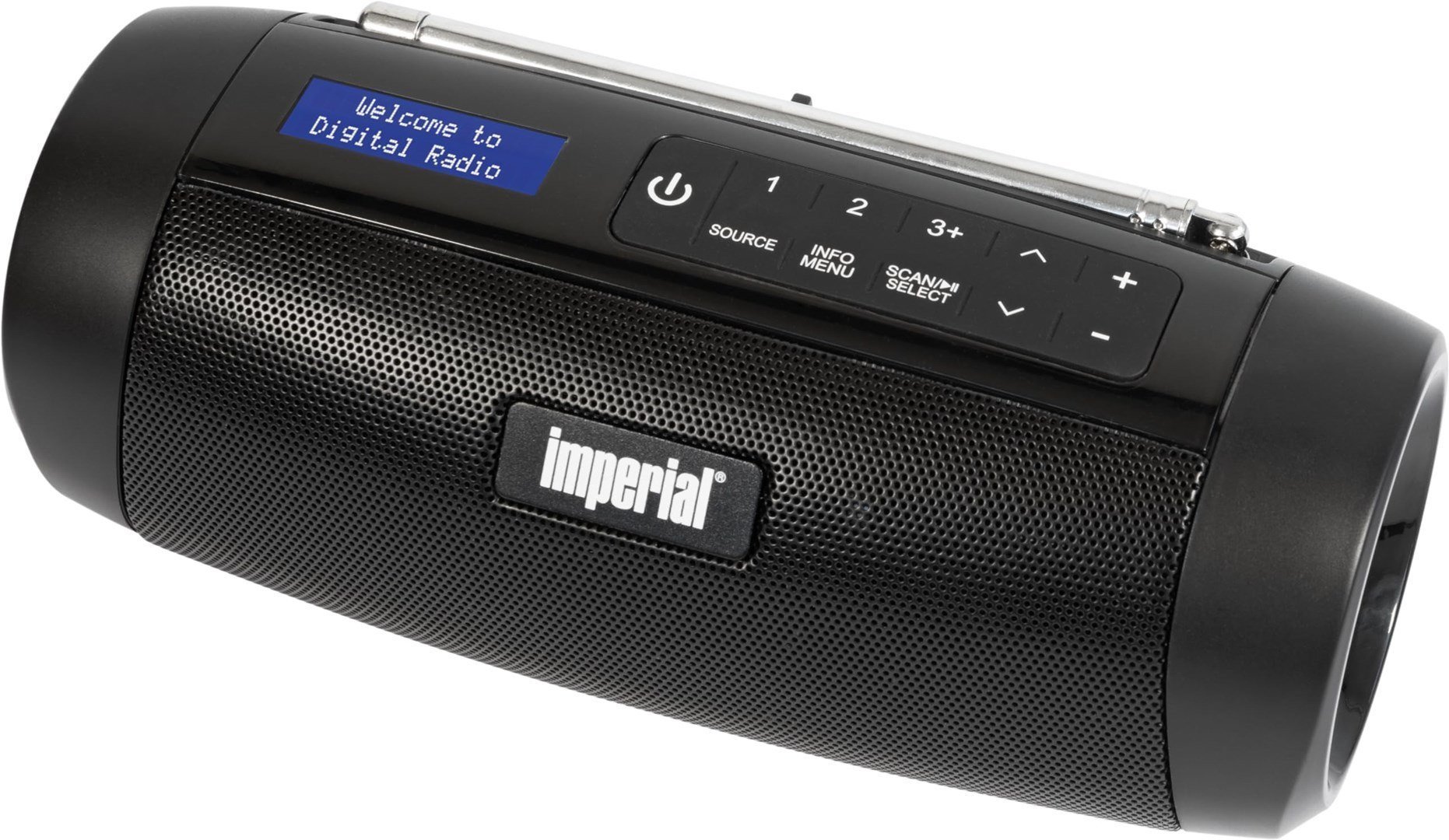 Radio portative Imperial DABMAN GO, DAB+ FM, Bluetooth, IPX5, e zezë