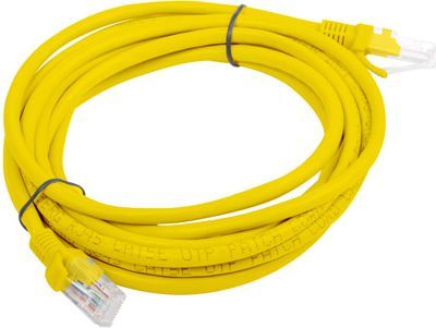 Кабел за поврзување Lanberg, Cat6, нештитен, жолт, 3m, (PCU6-10CC-0300-Y)