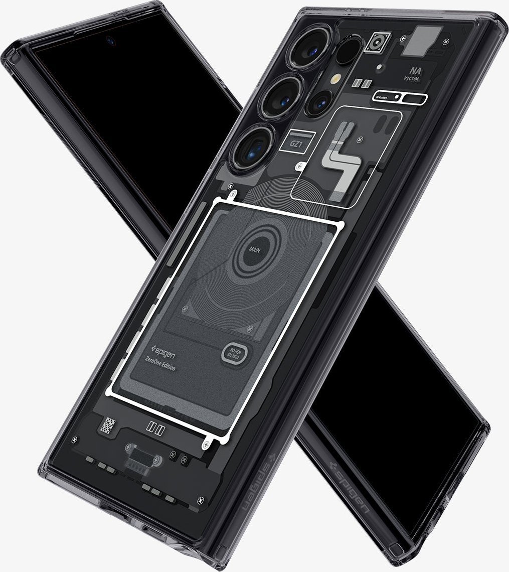 Mbulesë telefoni Spigen Ultra Hybrid Zero One, për Samsung Galaxy S24 Ultra, transparente, me kornizë të zezë 3