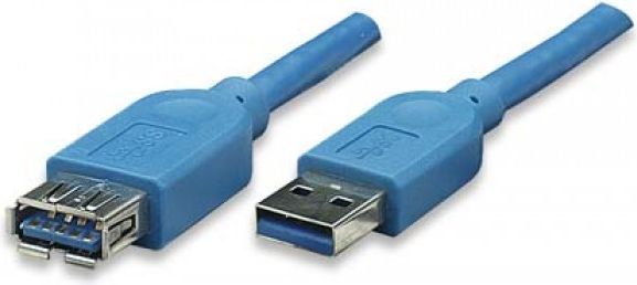 Kabllo USB Techly ICOC U3 AA 30 EX, USB A në USB A, 3 m, blu
