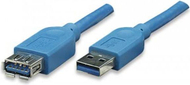 Kabllo USB Techly ICOC U3 AA 30 EX, USB A në USB A, 3 m, blu