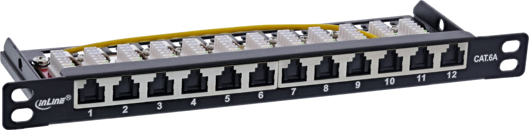 Patch panel InLine 10, Cat.6A, 12 porta, 0.5U, i zi