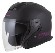 Helmetë jet Cassida Jet Tech 2.0 Solid, polycarbonate, ECE 22.06, e zezë mat rozë