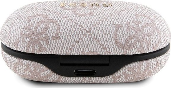 Безжични слушалки Guess 4G Metal Logo GUTWSP4EGP, со кутија за полнење, розова