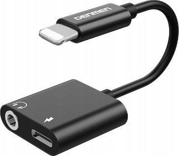 Adapter audio Denmen Lightning në USB C dhe Jack 3.5 mm, alumini, i argjendtë