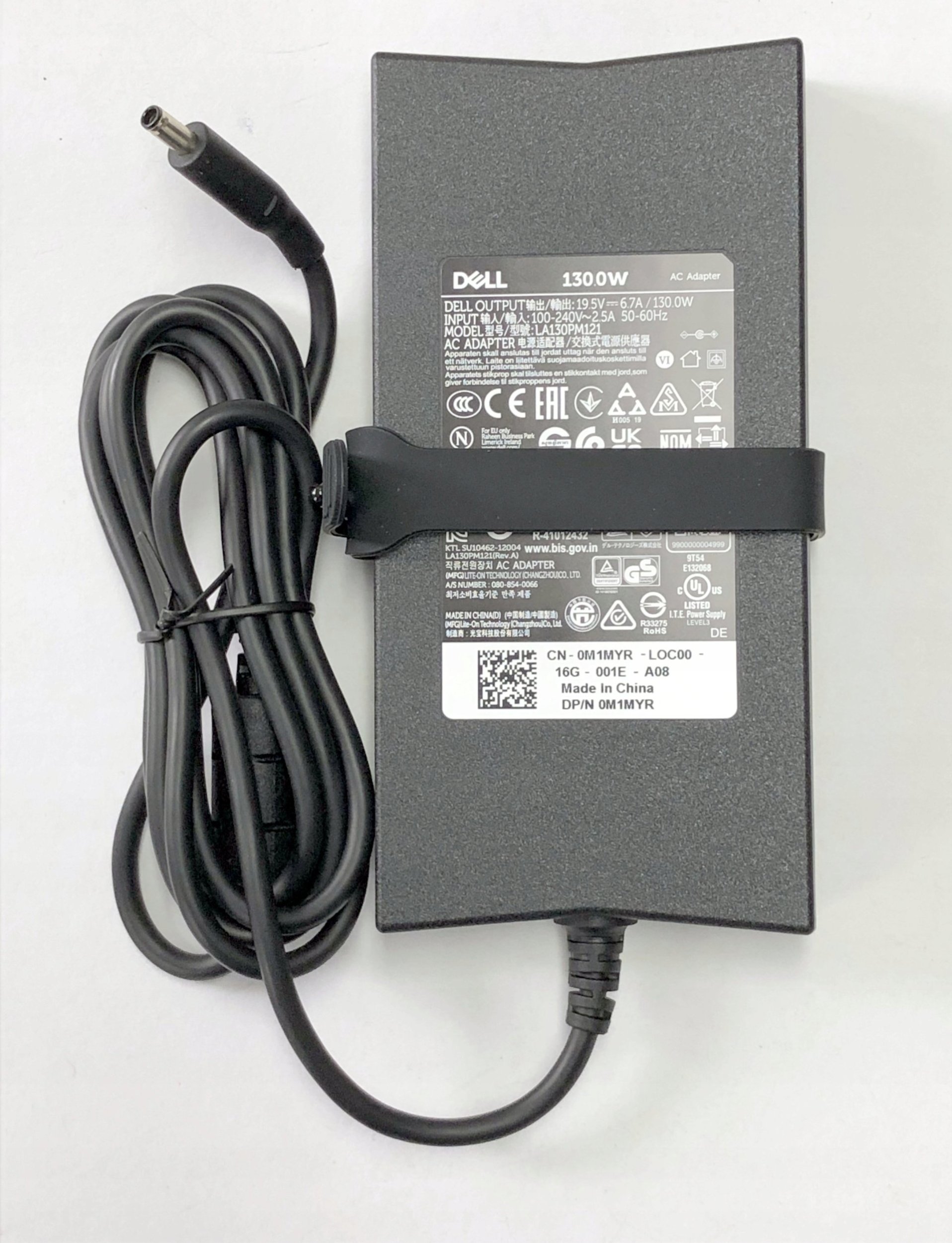 Karikues laptopi Dell Barrel AC, 130W, për Latitude Slimline dhe XPS 15, i zi