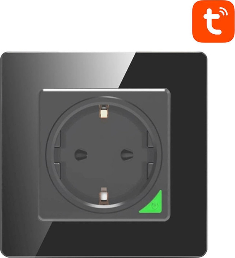 Prizë smart muri Avatto N-WOT10-E, WiFi, 16A, e zezë