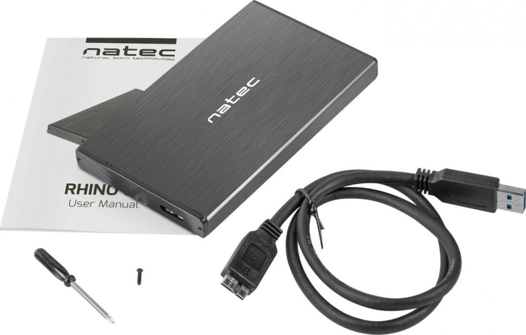 Kornizë Natec RHINO GO SATA 2.5", USB 3.0, e zezë (NKZ-0941)