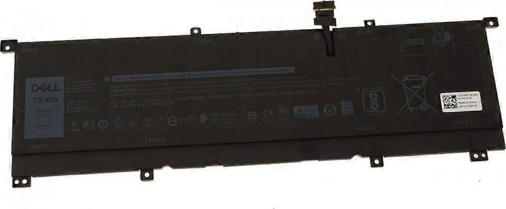 Батерија за лаптоп Dell, 75Wh, литиум-јонска, црна