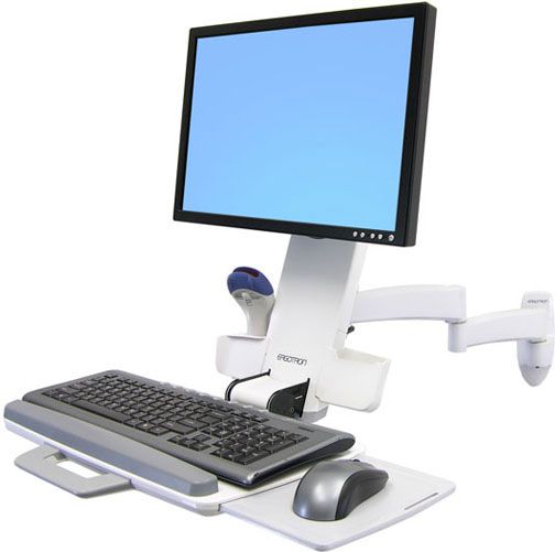 Mbajtëse muri për monitor Ergotron 200 Series Combo 45-230-216, deri 24", e bardhë