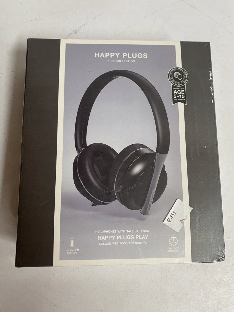 Kufje wireless Happy Plugs Play Youth, për fëmijë, kontroll volumi, të zeza