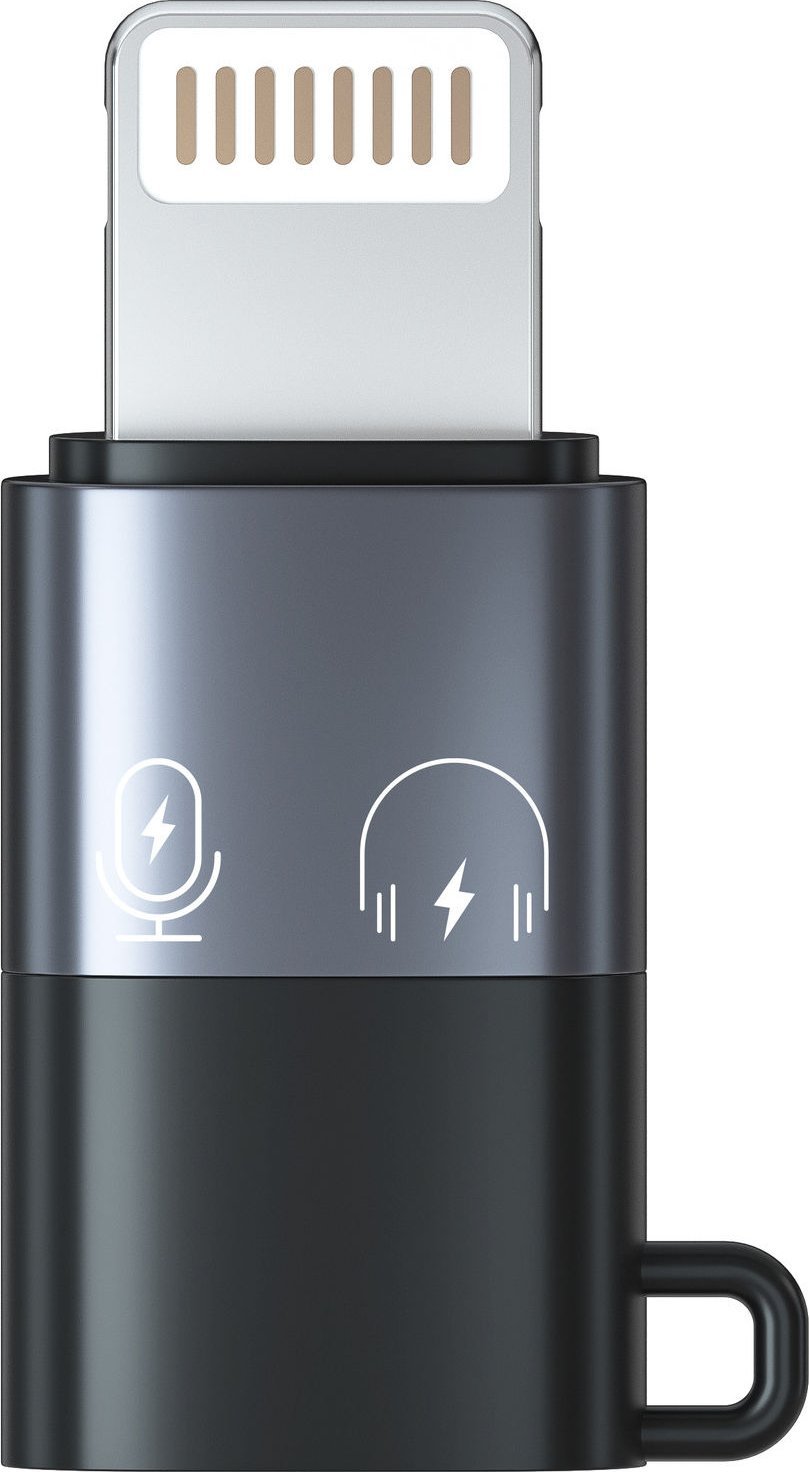 Adapter audio MOZOS ASM-6, USB-C në Lightning, OTG, gri metalik