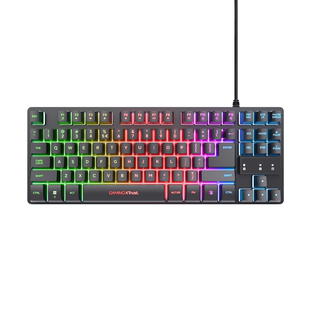 [OUTLET] Tastierë Gaming Trust GXT 833 Thado, USB, e zezë / e hirtë