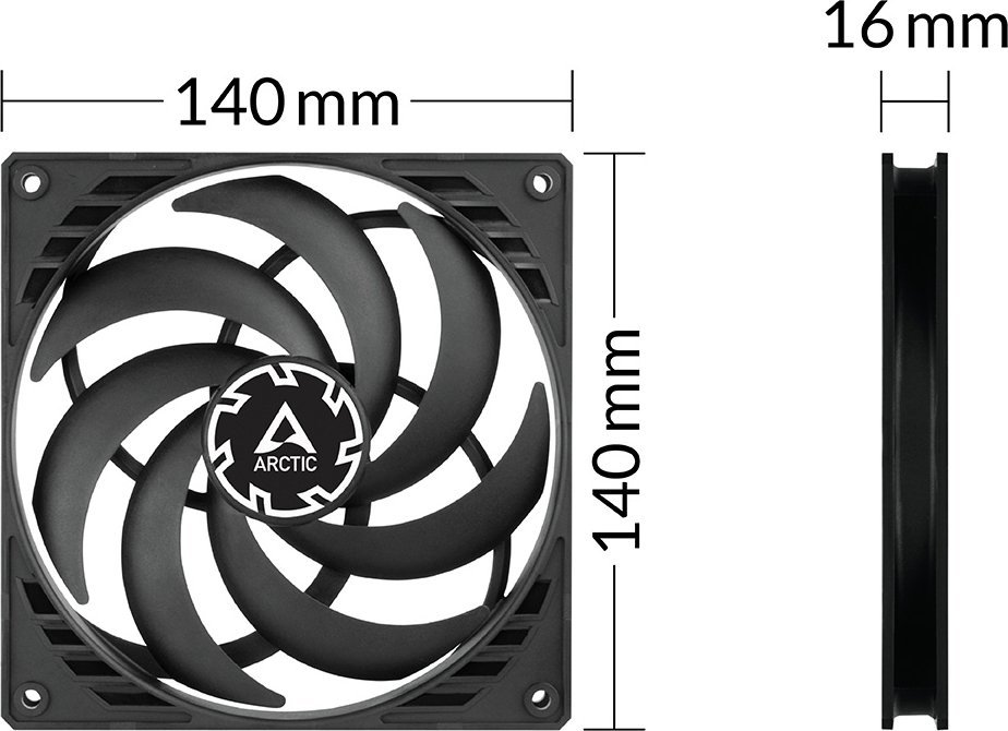 Ftohës Arctic P14 Slim PWM PST, 140 mm