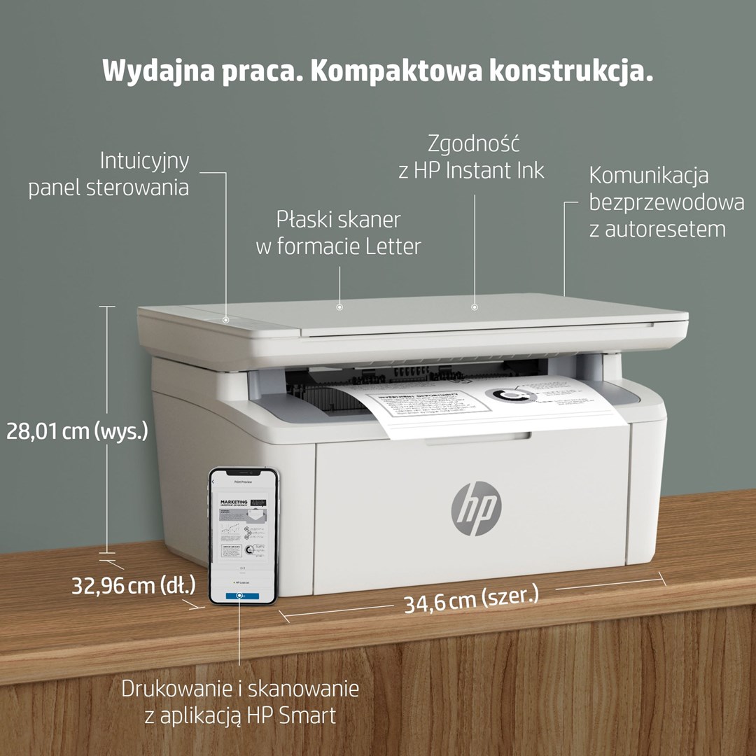 Printer multifunksional HP LaserJet M140w, A4, Wi-Fi, i bardhë 