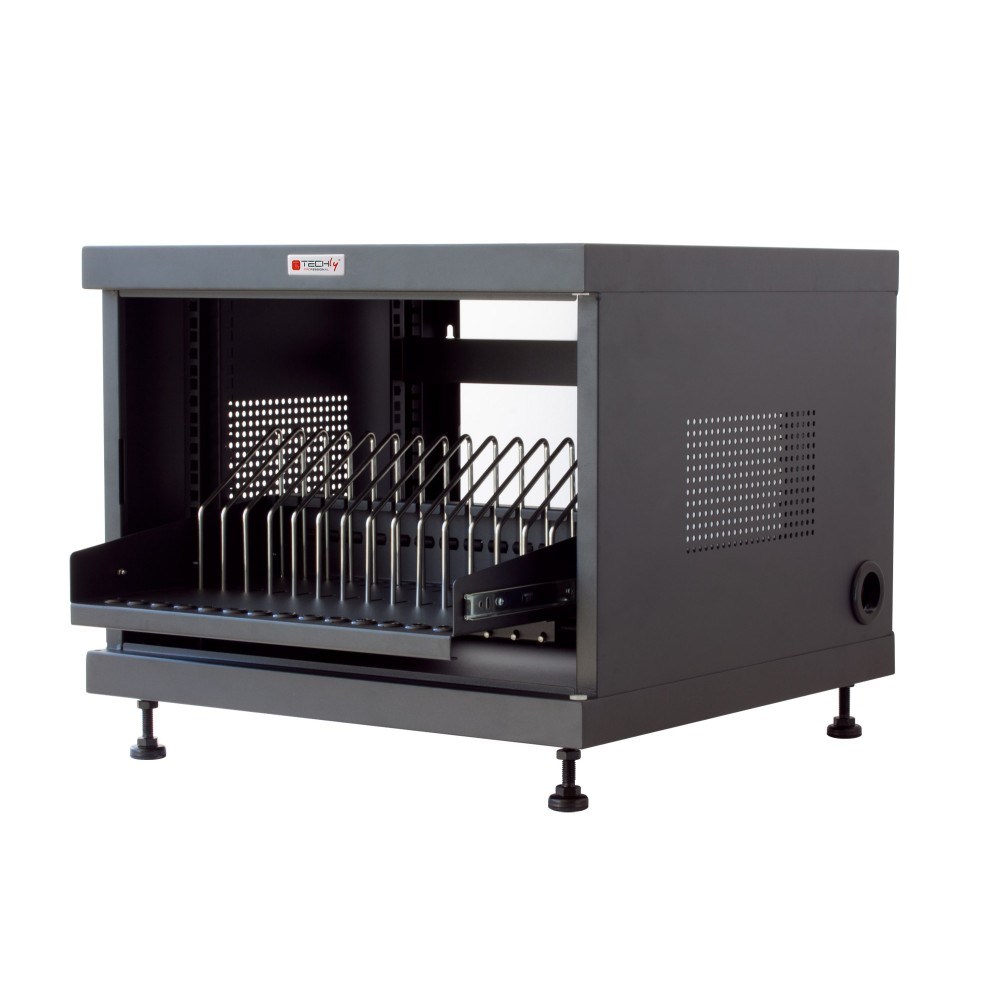 Kabinet karikues Techly 367652, 14 laptopë, 16 dalje AC, gri