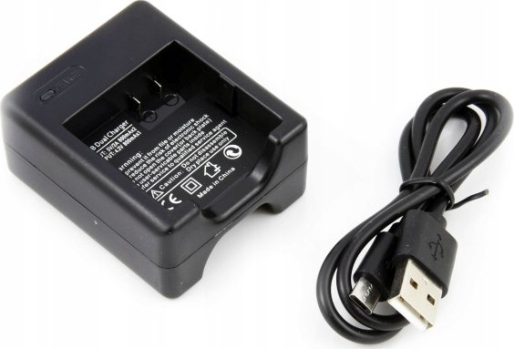 Karikues dyfishtë USB për bateri Xrec, për kamera Xiaomi Yi 2 4K, i zi