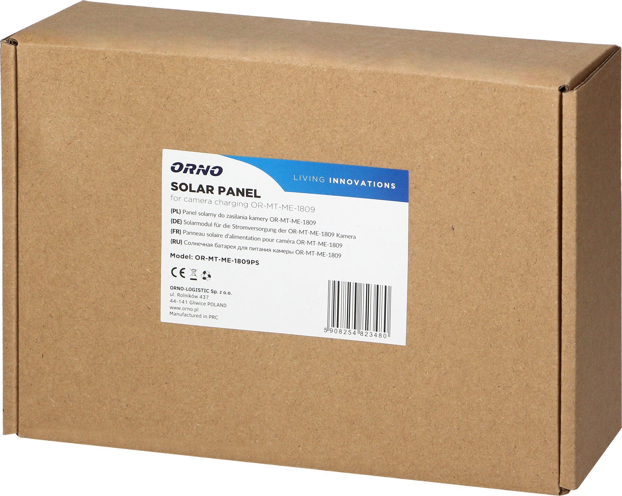 Panel diellor për kamera ORNO OR-MT-ME-1809, për ambiente të jashtme, rezistent ndaj motit, i zi