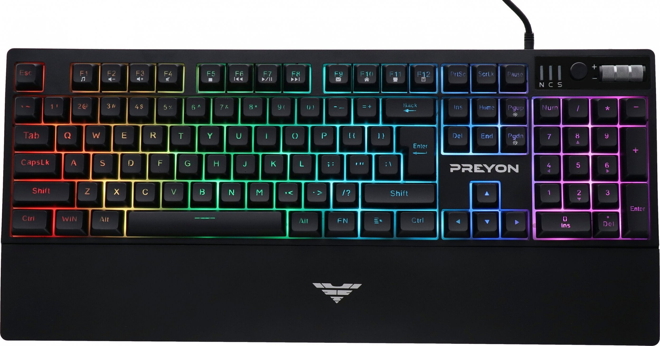 Set tastiere gaming Preyon Long Claw Alpha, 104 taste, RGB, me mouse pad Falcon Speed XL, i zi