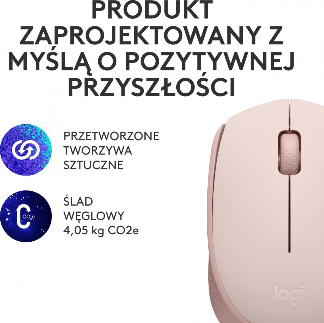 Maus Logitech M171, wireless, USB, rozë
