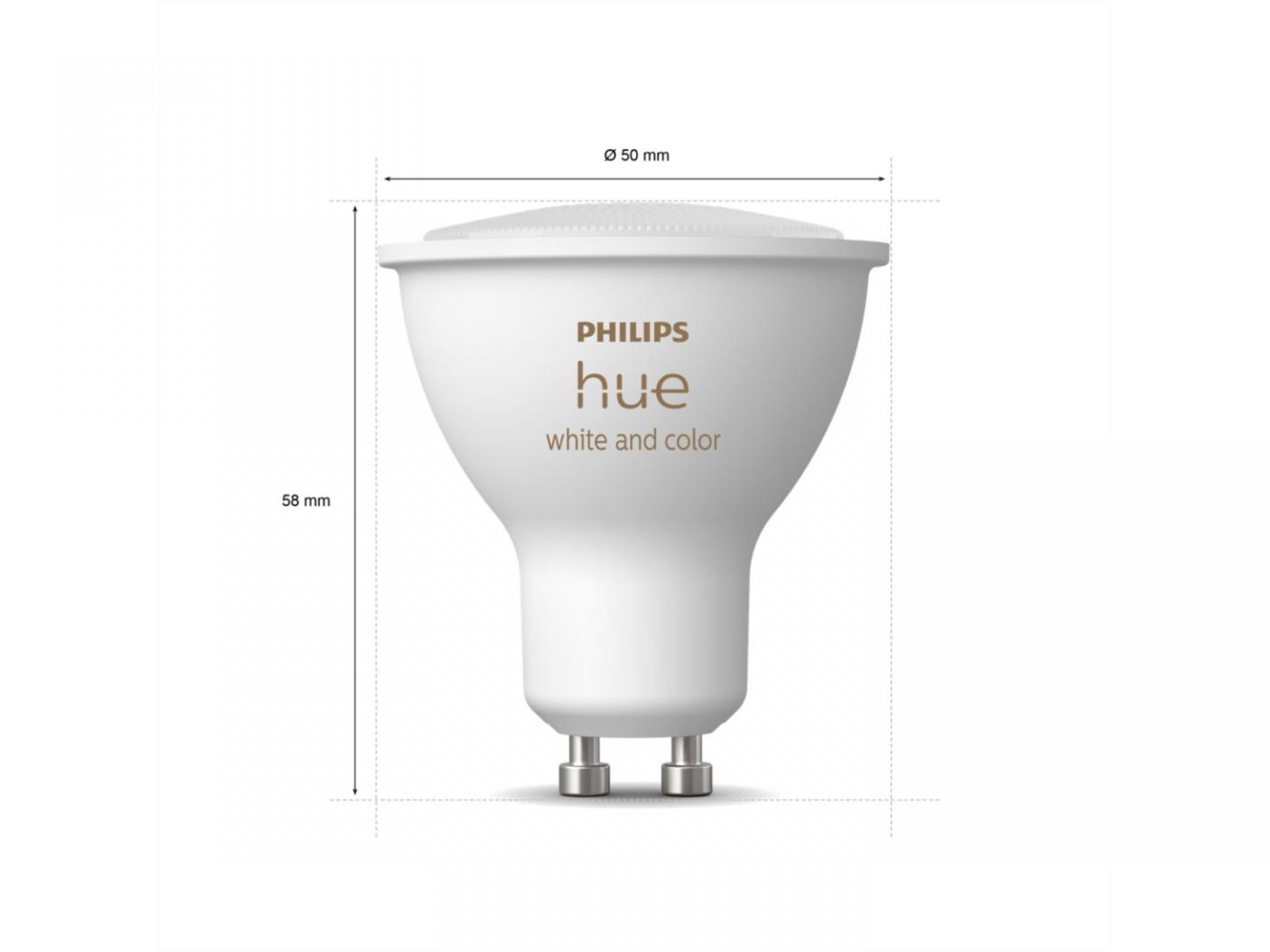 Spot dritë Philips Hue White and Colour Ambience GU10, LED, set 3 copë, e bardhë