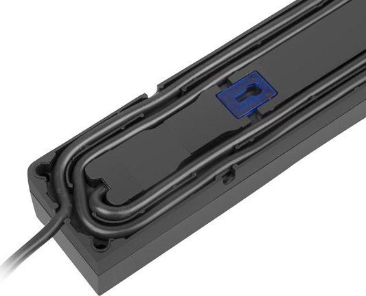 Kabllo zgjatëse Armac Z5, me mbrojtje nga shkarkesat elektrike, 5x priza FR, me ndërprerës, 5m, e zezë