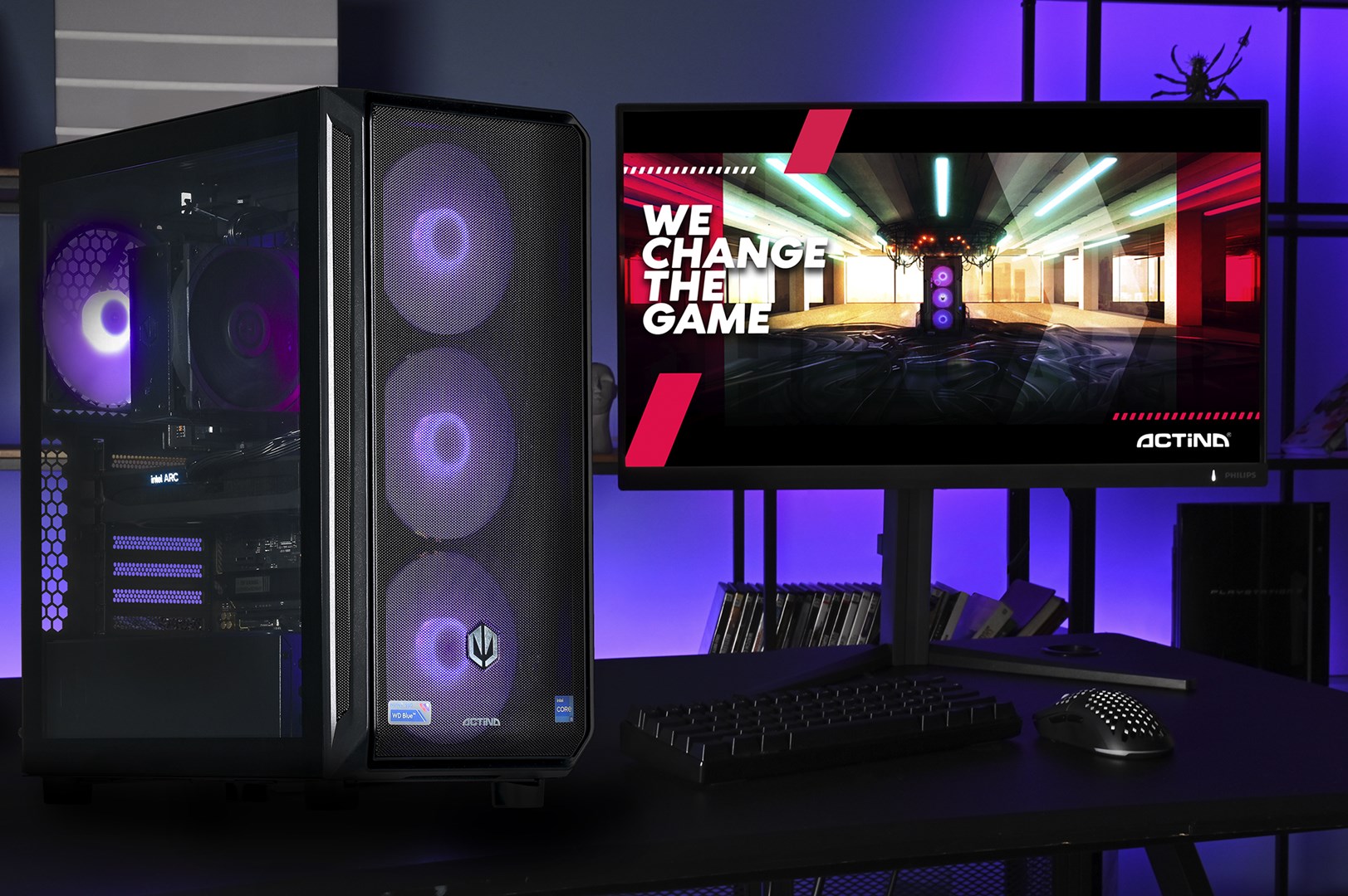 Kompjuter gaming Actina 5901443410362, Intel Core i5-14400F, 32GB RAM, 1TB SSD, Intel Arc A380, i zi