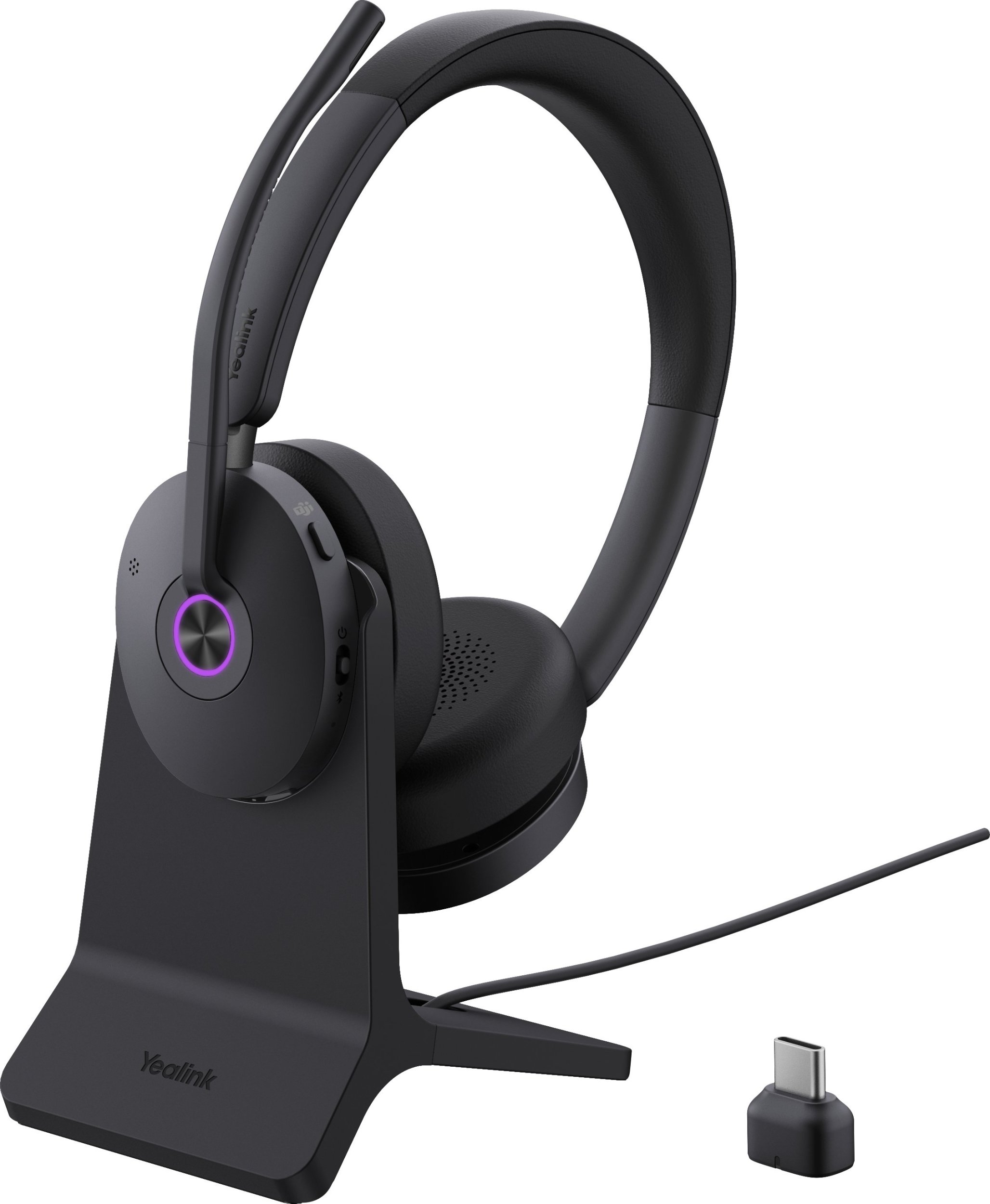 Kufje Bluetooth Yealink BH74 Teams, me stand tavoline, USB-C USB-A, të zeza