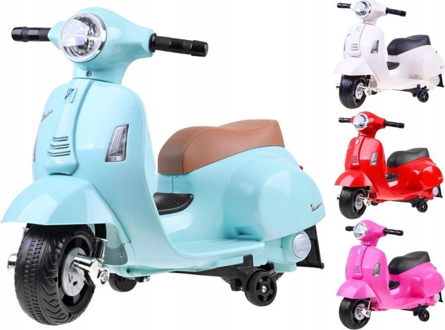 Skuter elektrik për fëmijë Vespa PA0238, bateri, rrota ndihmëse, rozë