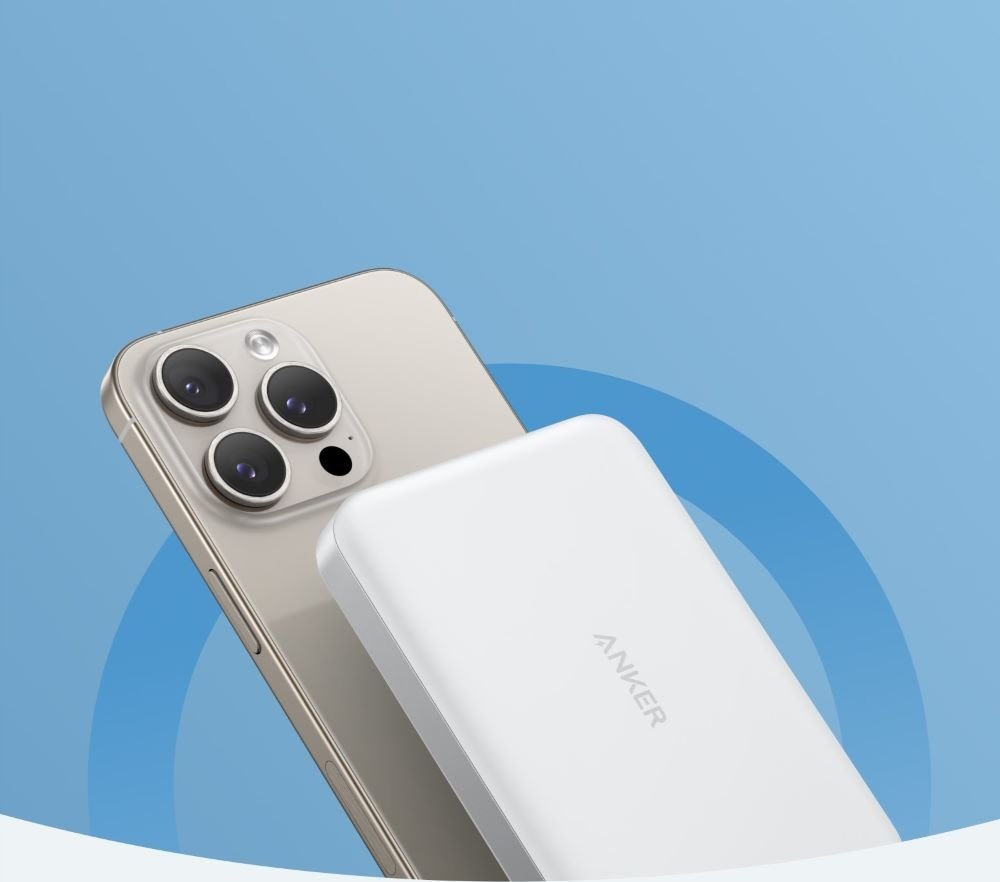 Powerbank Anker MagGo 10K Slim, 15W Qi2, USB C 30W, e bardhë