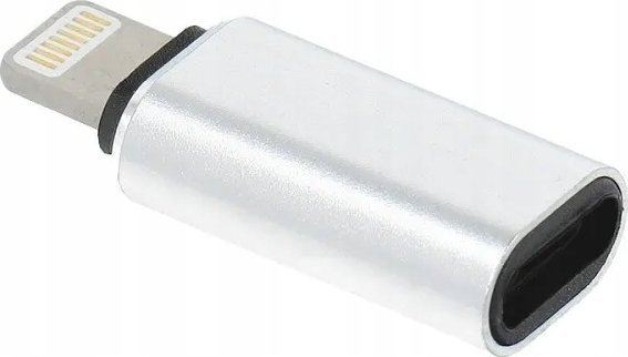 Adapter USB Type C në Lightning, karikim dhe të dhëna, argjendtë