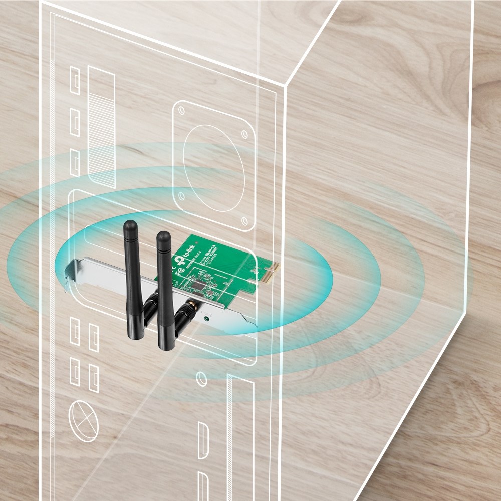 Pриклучок за безжична мрежа TP-LINK TL-WN881ND, 300Mb/s, PCI-E x1