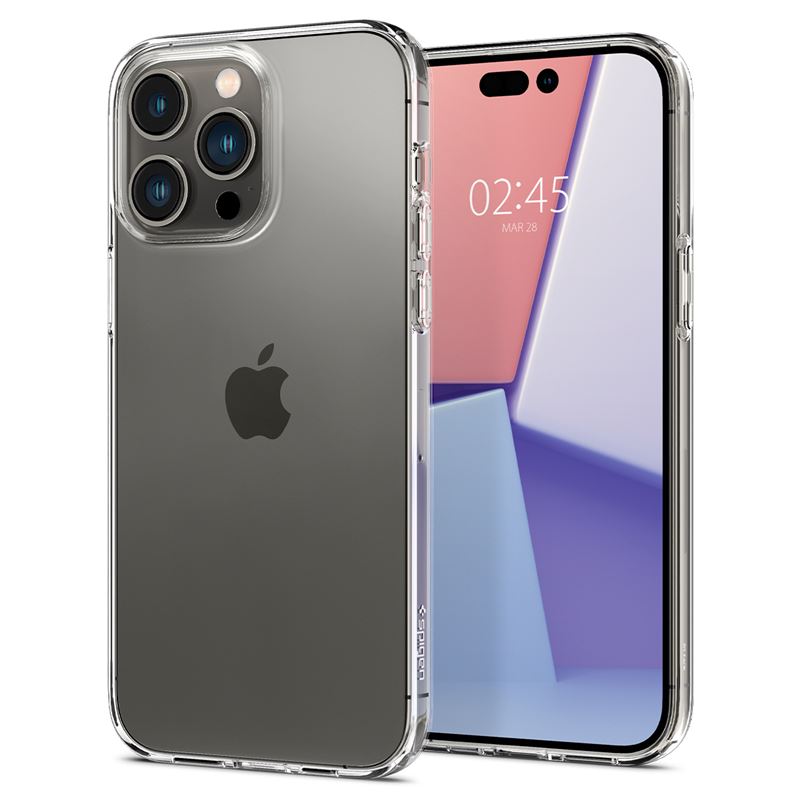 Mbështjellës për iPhone 14 Pro Spigen Liquid Crystal, transparent