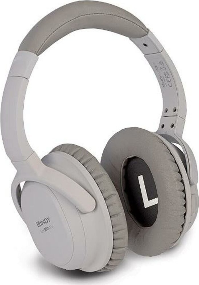 Kufje me mikrofon Lindy LH500XW, me kabllo dhe Bluetooth, rrip koke, gri