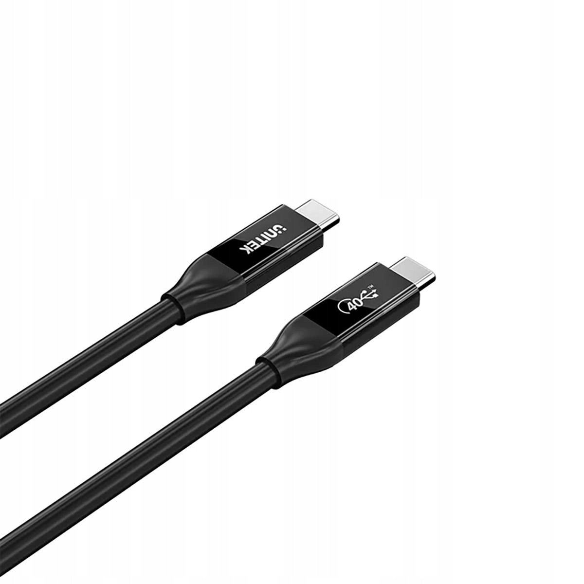 Kabllo USB C Unitek USB 4.0, 2m, 100W PD, 40 Gbps, e zezë