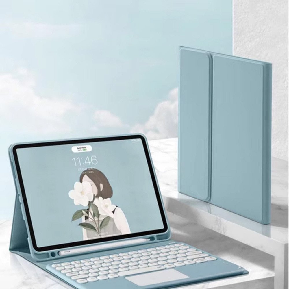 Mbrojtëse me tastierë Bluetooth për iPad Pro 11 Gen 5, me touchpad, blu