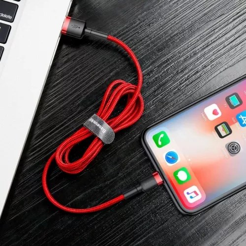 Kabllo Baseus, USB A / Lightning, 2 m, e kuqe