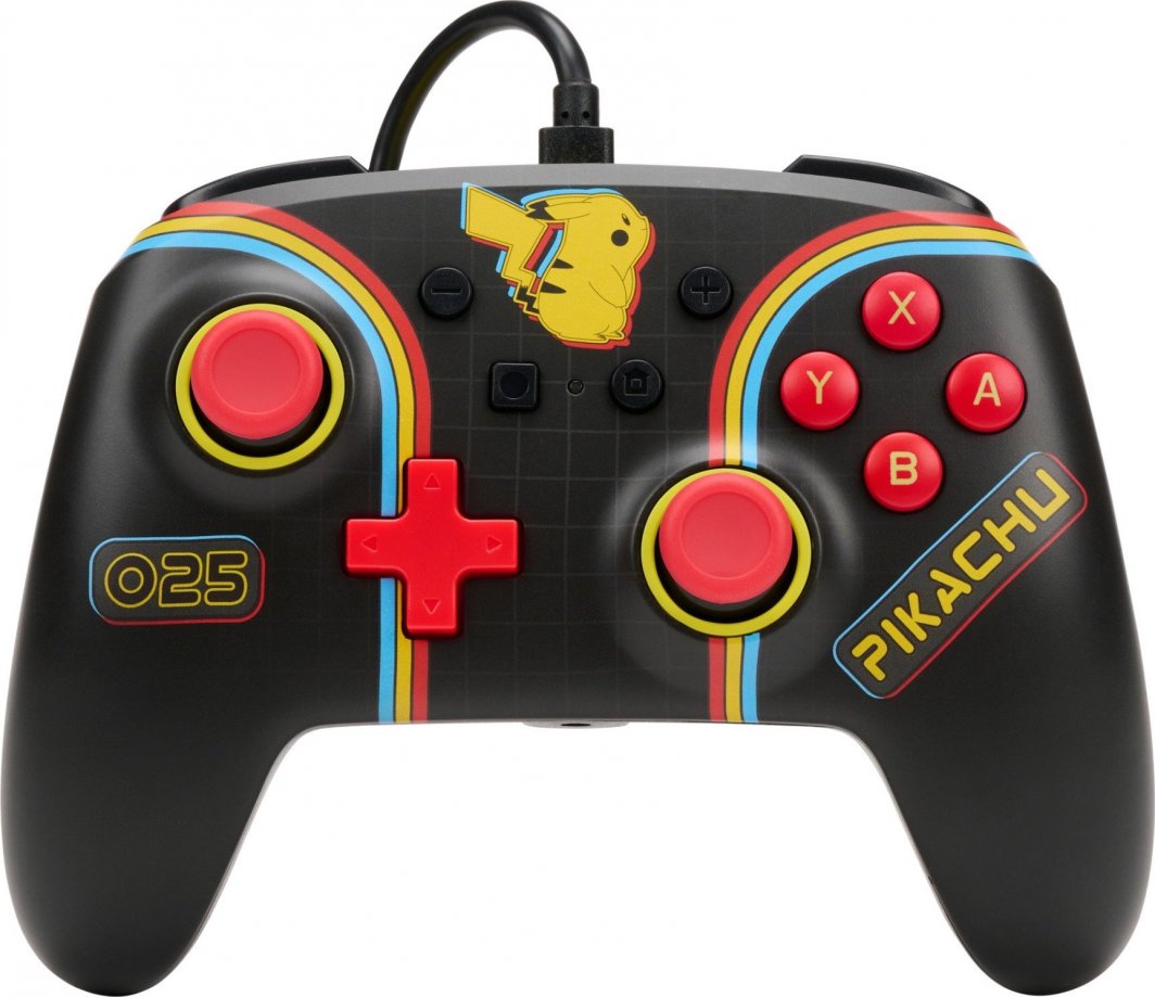 Kontroller PowerA Enhanced Pikachu Arcade, me kabllo, shumëngjyrësh