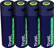 Полначливи батерии Trust 25631 AA, USB C, домашно пакување