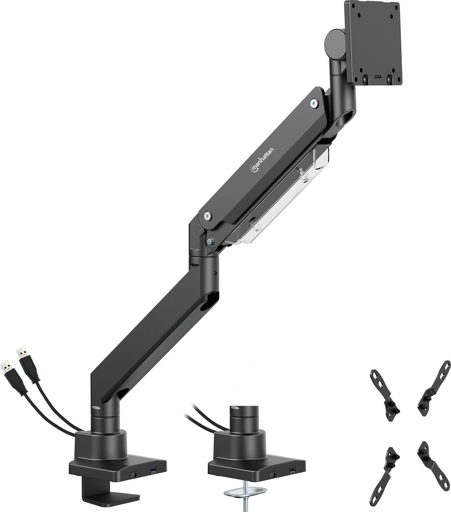 Mbajtës tavoline Manhattan, për monitor 13" 42", gas spring, i zi