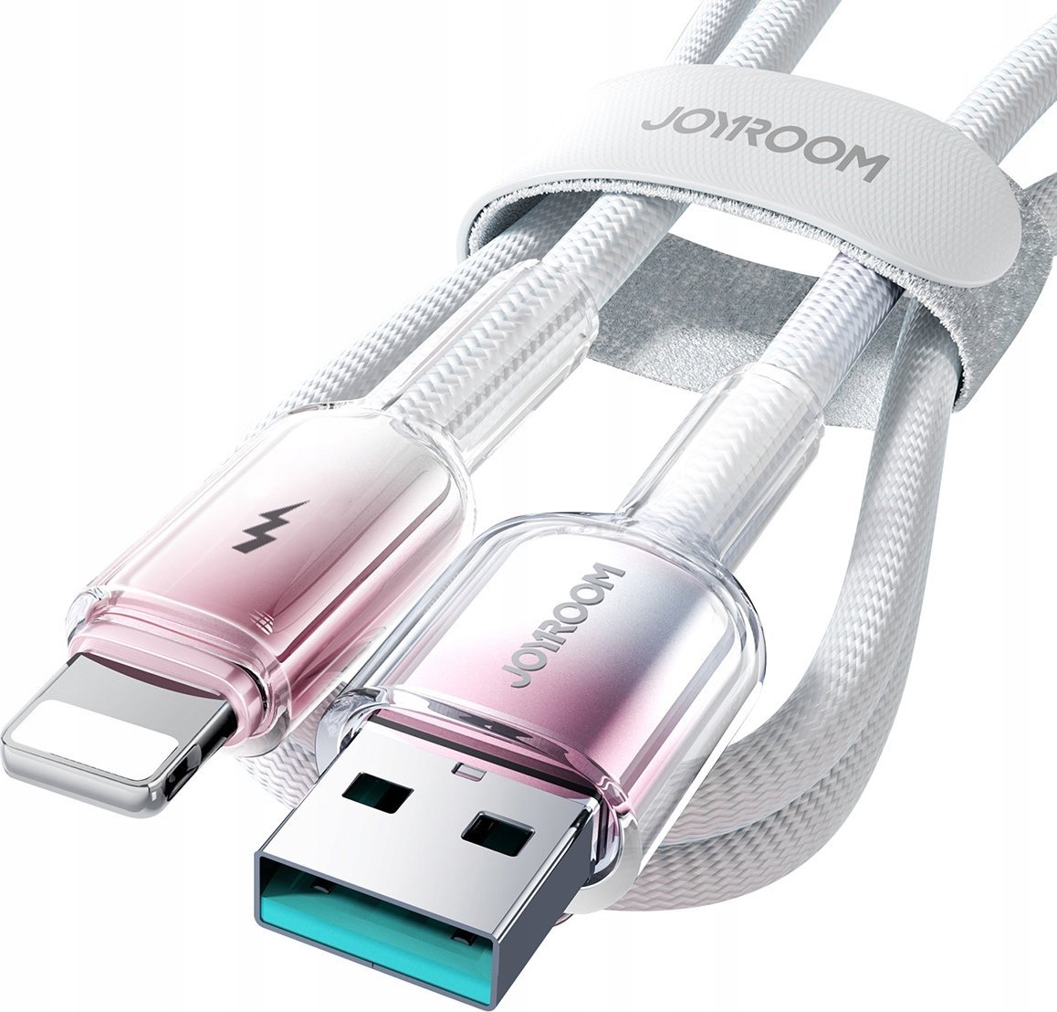 Kabllo Joyroom S-A42 Crystal-Clear, USB-A në Lightning, 1.2m, 3A, e bardhë
