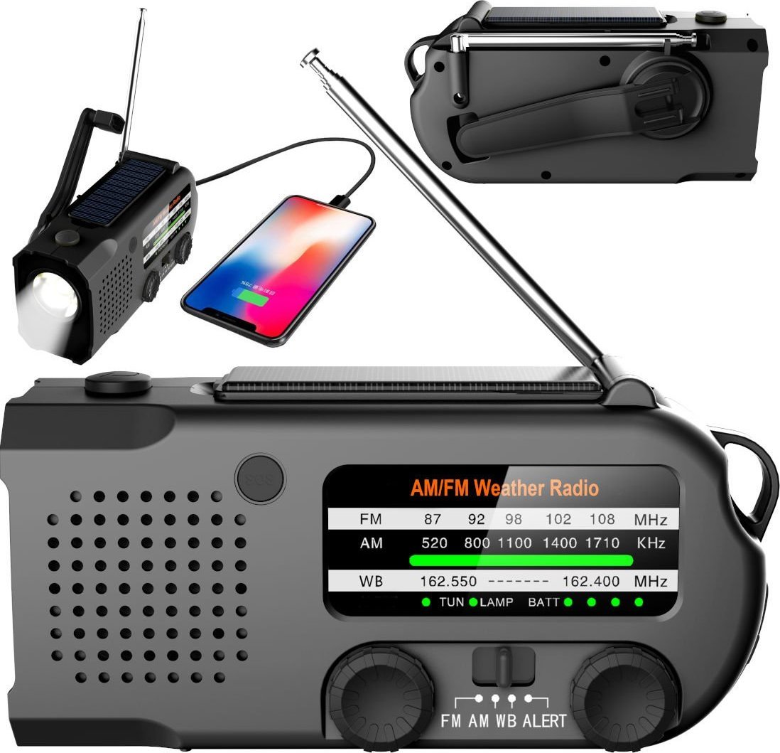 Radio emergjence Mozos ER-01, 5000mAh, energji diellore dhe dinamo, jeshile